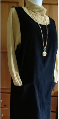 Black Dress with Pockets , Size 18, Christy Lyn, Brushed Polyester, Made In USA!