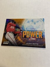 2020 STADIUM CLUB CHROME JUAN SOTO 8/25 POWER ZONE ORANGE REFRACTOR NATIONALS 