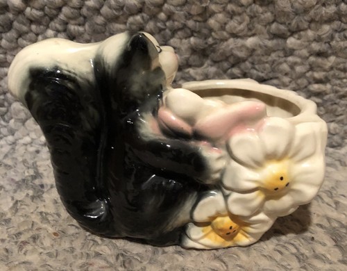Girasoli Skunk Planter Anni 40 Kissy Smile Kitsch Succulenta Antropomorfa - Foto 7 di 18