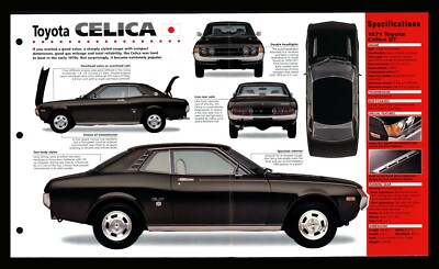 Toyota Celica (Japan 1970-1977) Spec Sheet 1998 HOT CARS All Time