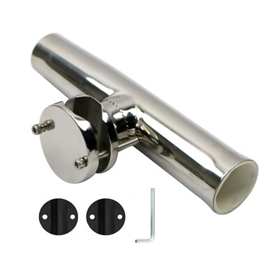 Stainless Steel Clamp-On Fishing Rod Holder For Boat Rails (7/8" To 1") - 1, 2, Or 4 Pack