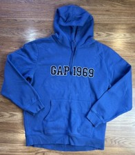 Gap Blue Gap 1969 Hooded Hoodie Pullover Sweatshirt Adult Size XL Varsity Style