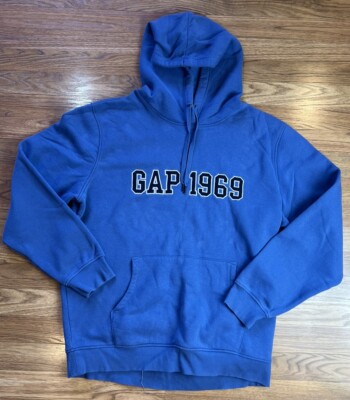 Gap Blue Gap 1969 Hooded Hoodie Pullover Sweatshirt Adult Size