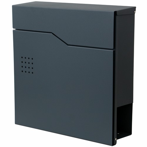 Briefkasten MCW-B30, Wandbriefkasten Zeitungsfach, pulverbeschichtet anthrazit - Bild 1 von 7