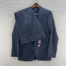 J.Crew Ludlow Suit Mens 36R 31x32 Slim Blue Jacket Pants British Moon Cloth Wool