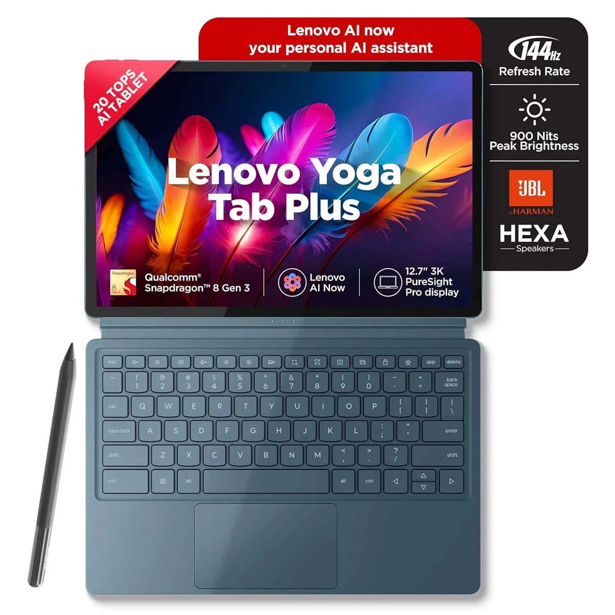 Lenovo Yoga Tab Plus AI Tablet with Pen + Keyboard 3K Resolution