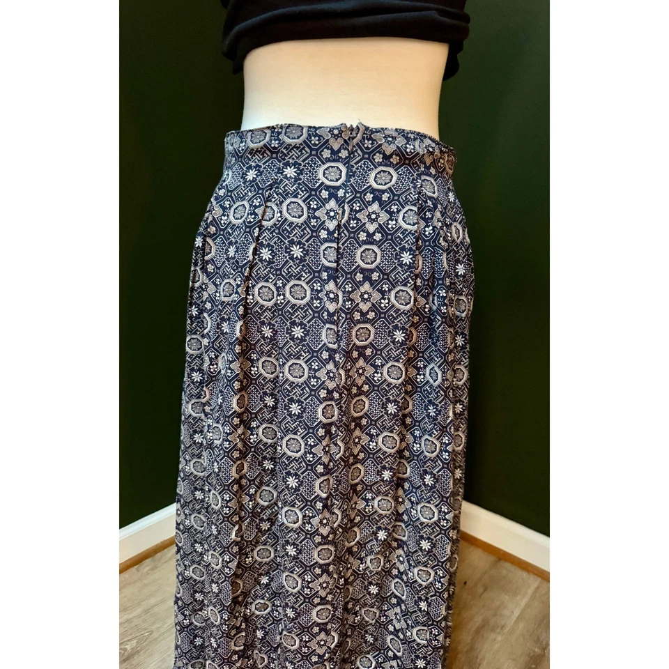 Maxi falda plisada vintage con estampado floral de David Brooks para mujer talla 14 Foto 2 de 4