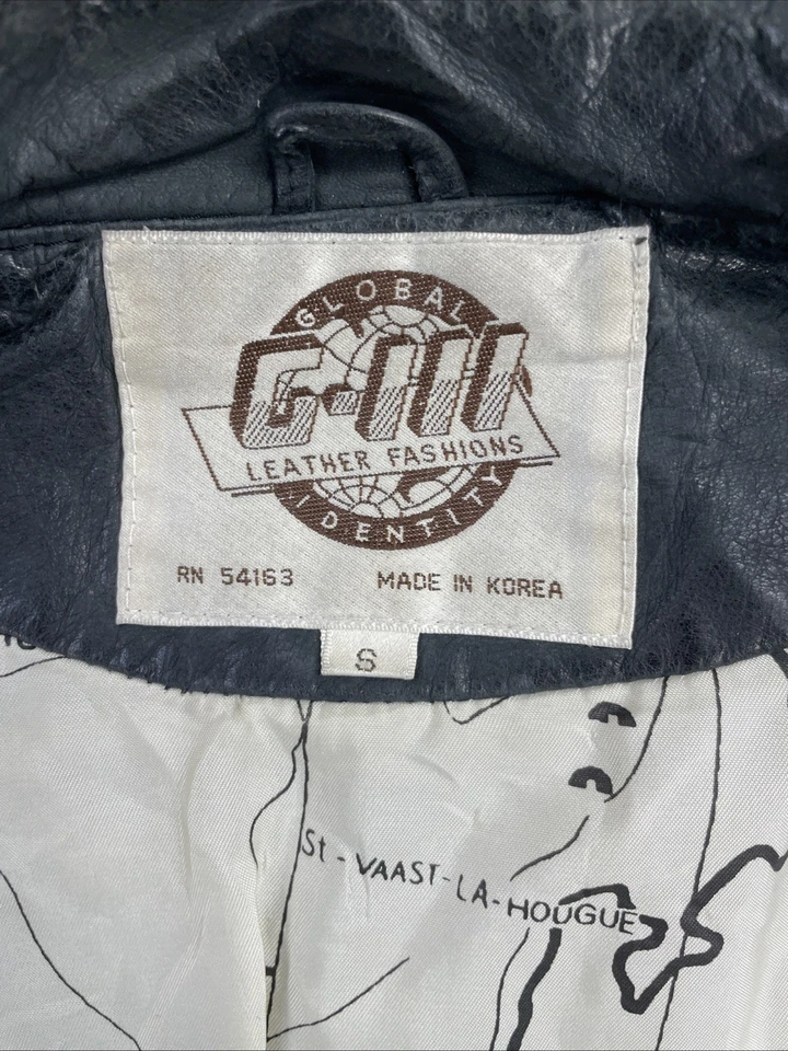 Chaqueta bomber vintage de cuero G-III talla pequeña Foto 3 de 4