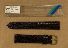 Hadley-Roma 20mm Long Brown Selected Genuine Crocodile Watch Band Hypoallergenic