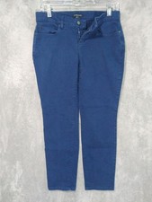 Eileen Fisher Jeans Womens 4 Petite Blue Slim Fit Organic Cotton High Rise
