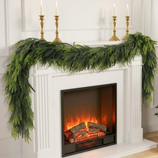 9FT Norfolk Pine Garland - Realistic Faux Greenery for Holiday Decor, Indoor/Out