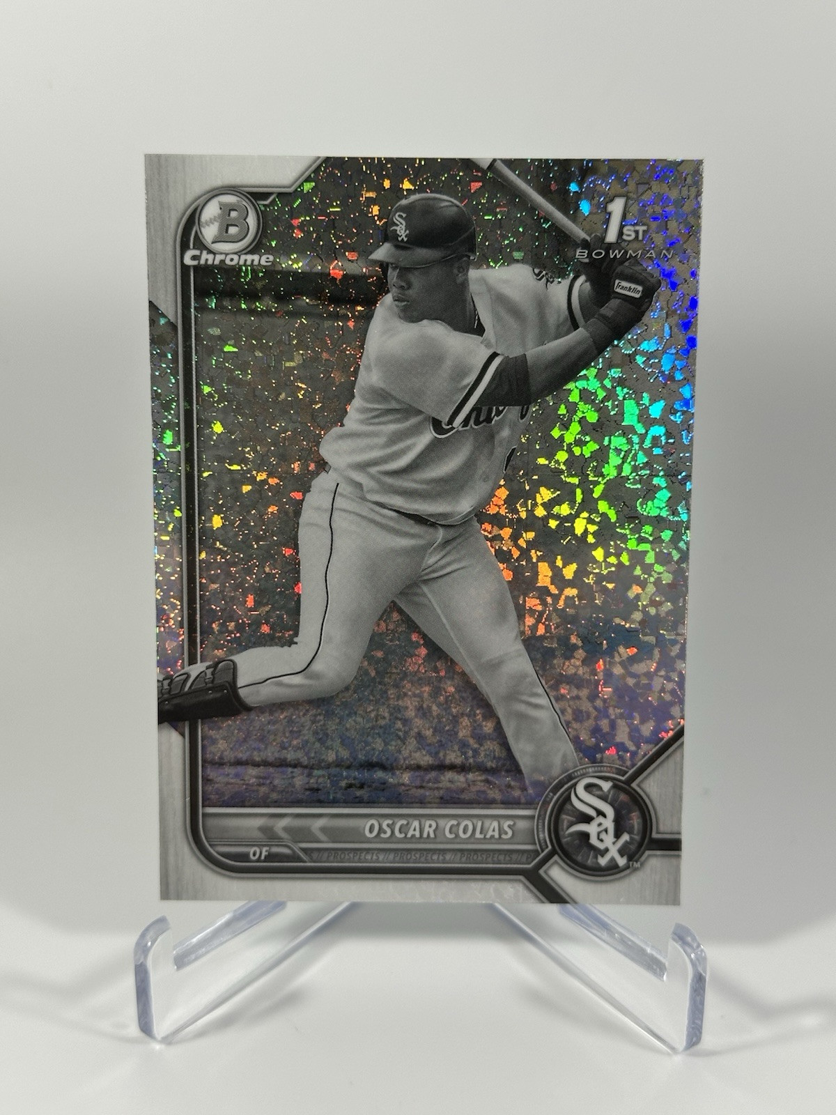 2022 Bowman Chrome #BCP-152 Oscar Colas 1st Black & White Mini-Diamond Refractor