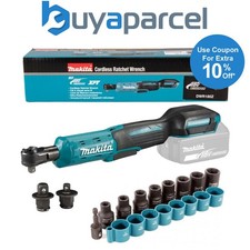 Makita DWR180Z 18v LXT Ratchet Wrench 1/4" Or 3/8" Square Drive + 9Pc Socket Set