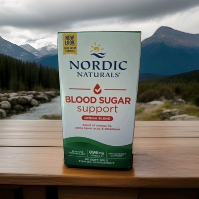 Nordic Naturals Blood Sugar Support Omega Blend Fish Oil 60 Soft Gels EXP 07/27