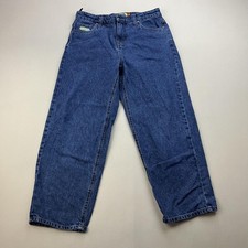 Empyre Jeans Womens 25 Blue Denim Baggy Relaxed Fit Straight Leg Skater Logo y2k