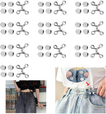 10 Sets Adjustable Waist Buckle Extender Sets, Extender Button Set for Pants Ad
