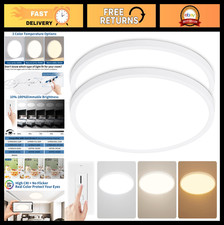 2 Pack 16" Ultra Thin LED Ceiling Light Fixture, Dimmable 3000K/4500K/6000K, 28W