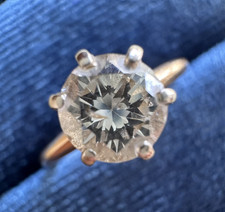 Vintage 14k Yellow Gold Round Diamond Solitaire Engagement Ring  Size 5/0.7ctw