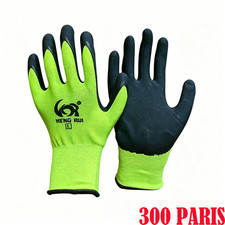 WHOLESALE 300 Pairs PREMIUM LIME Latex Rubber Palm Coat Work Safety Gloves S M L