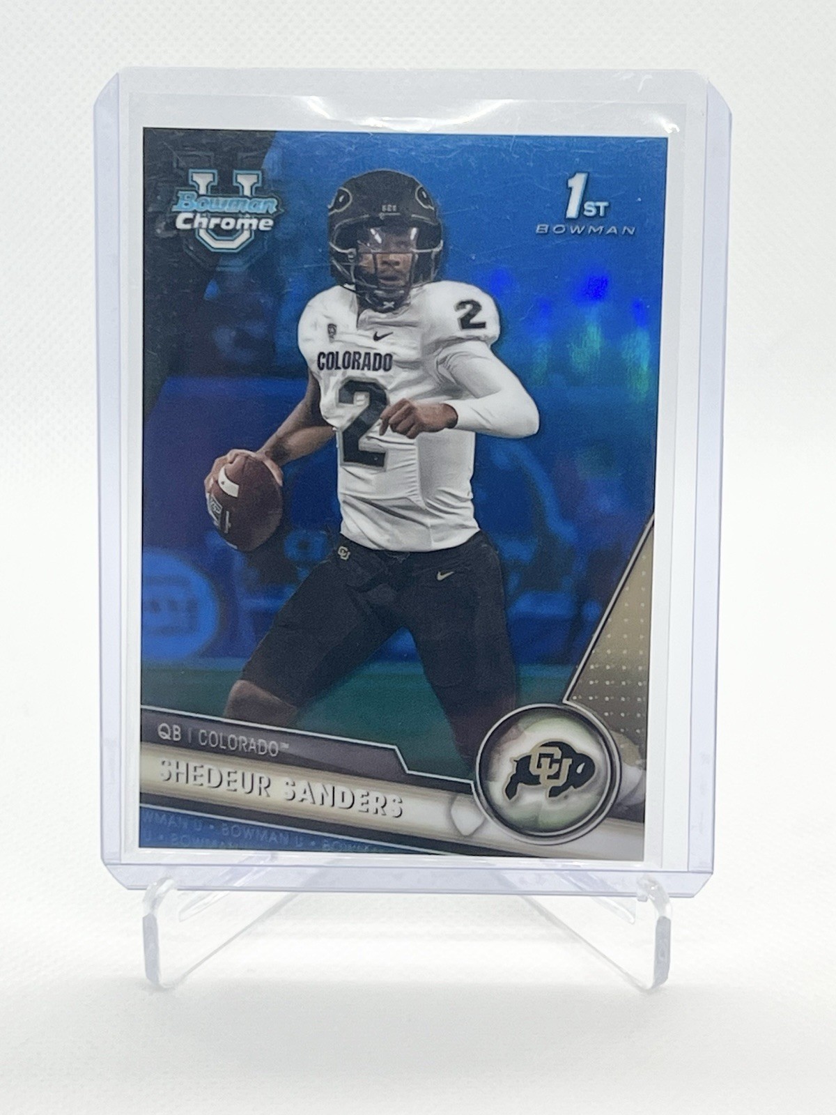 2023 Bowman University Chrome - Shedeur Sanders #16 Blue Refractor /199 (RC)