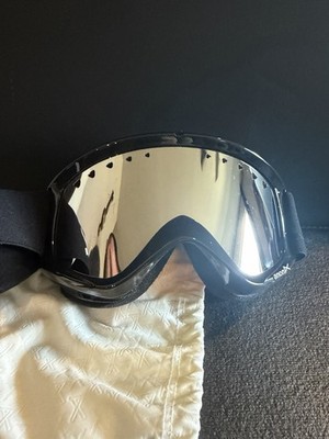 Anon Ski Snowboard Goggles Black Frame Silver Mirror Lens Adjustable Strap Pouch
