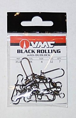 VMC Black Rolling Swivel mit Duolock Snap Gr.1 39kg 5 Stück