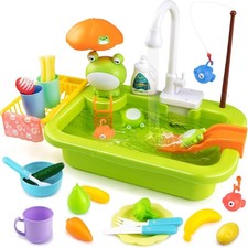 Kids Play Sink Toy with Water Cycle, Kitchen Accessories Fishing