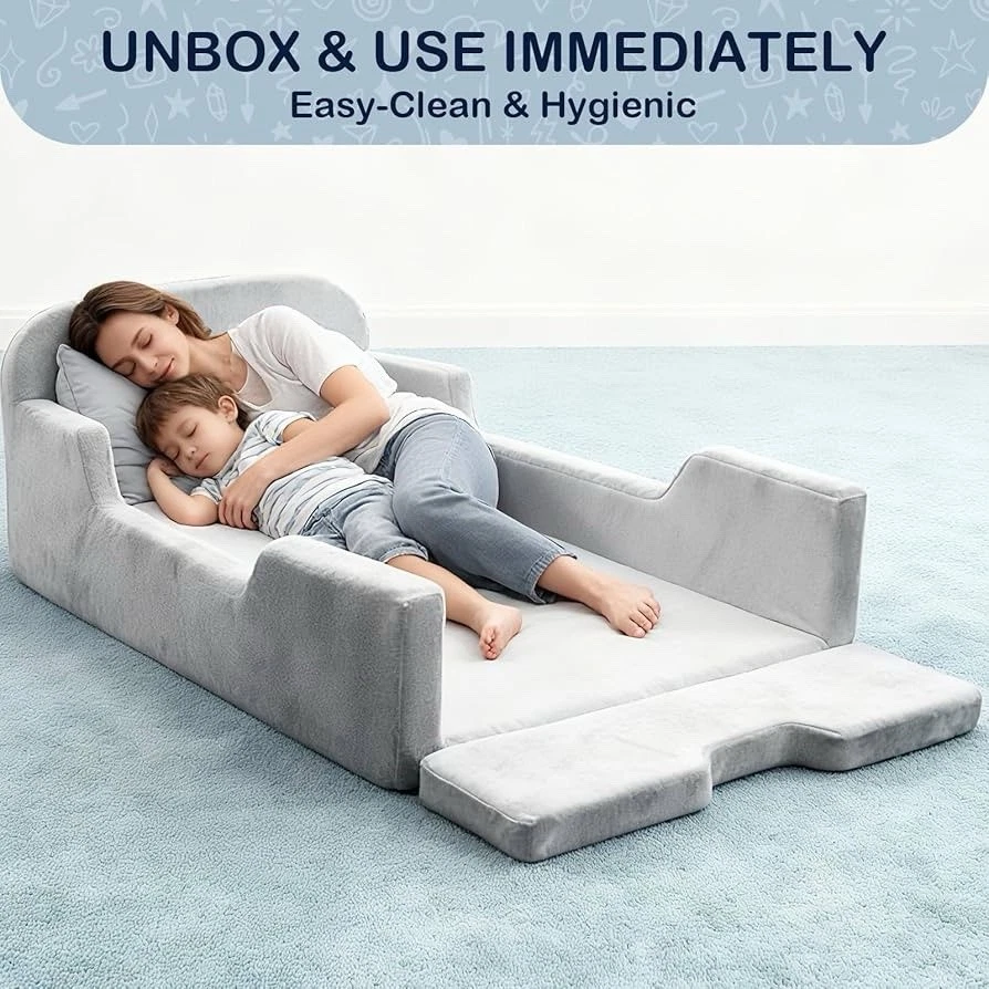 Cama de chão infantil laapee, sem necessidade de montagem - Cama infantil de espuma completa super macia - Imagem 3 de 4