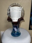 “ Plum Blossoms “ Basket By Fenton Glass 2000 Connoisseur Collection