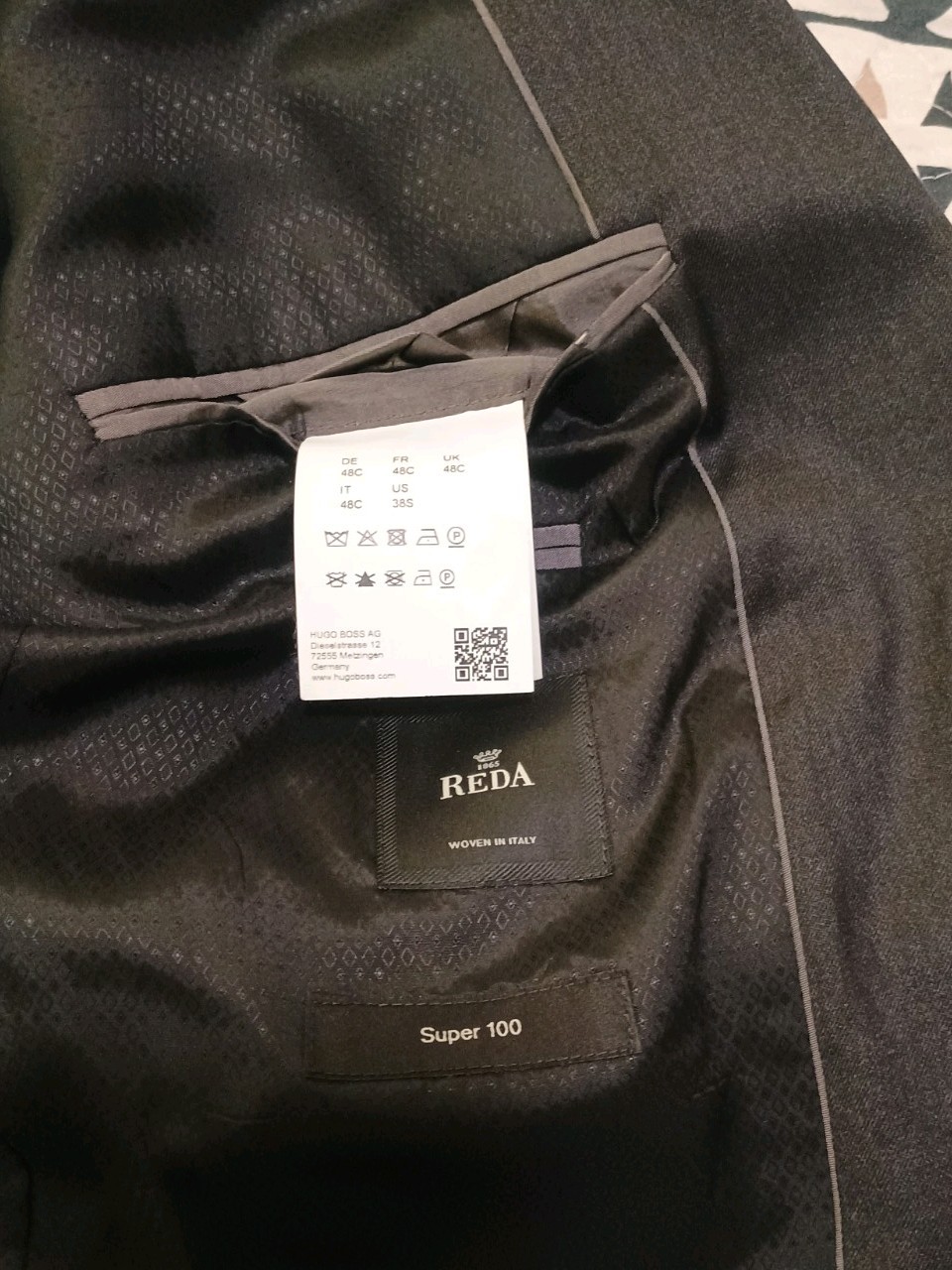 Hugo Boss Woven in Italy Men's Gray 100% Virgin Wool Reda Blazer Size 38s thumbnail 5