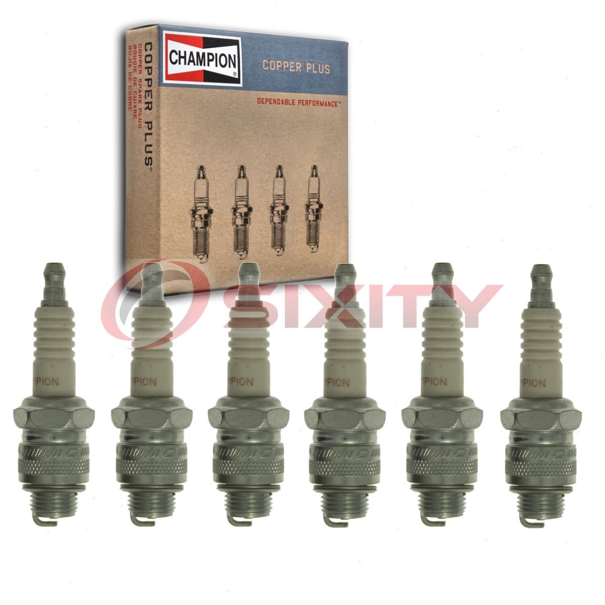 6 pc Champion Copper Plus Spark Plugs for 1963-1964 International C1200 3.9L mu