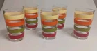 Vintage 1970s MCM striped juice glasses set of 5 Anchor Hocking
