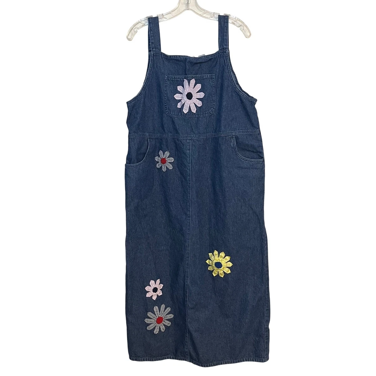 Denim Women's Floral Overall Dress for sale | eBay