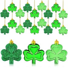 JULMELON 36PCS St Patrick's Day Shamrocks Ornament, 1.8 x 1.5 Inches, Green