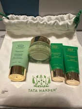 Image of Tata Harper Calming Cream 7.5m, Softening Cleanser 15m, Resurfacing Serum 2x10ml