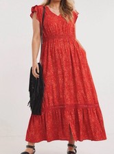 Joe Browns Red Maxi Dress Size 20 Summer Holiday Dress RRP £65 