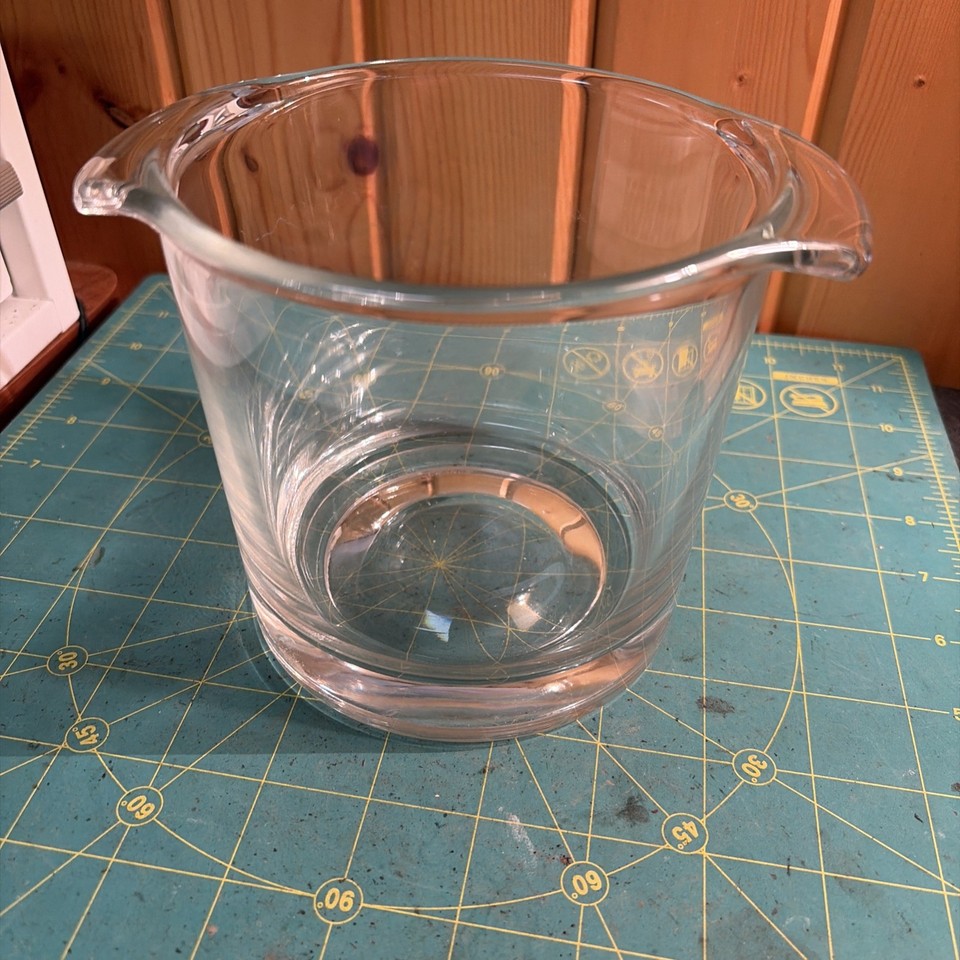Vintage Luminarc French Glass Ice Bucket w/ Handles Made in France