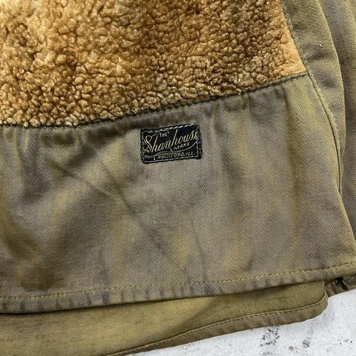 Vintage 30s 40s Shanhouse Make Barnstormer Jacket Coat Sherpa Lined Mens Small image 5