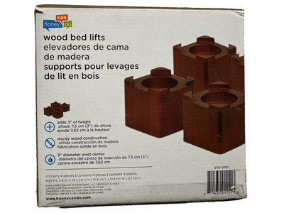 Honey Can Do Wood Bed Lift Cherry 3  Replacement Riser Sphere Ball Holder B