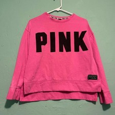 PINK Victoria's Secret Hot Pink Logo Crewneck Sweatshirt