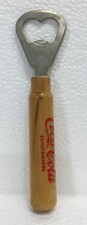 VINTAGE GERMAN  5 3/4"   TRINK COCA COLA  WOOD ROUND HANDLE BOTTLE OPENER