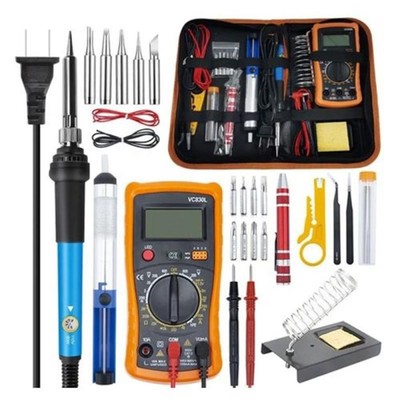 Lötkolben Set Lötstation LCD Einstellbarer Temperatur Lötset Soldering Iron