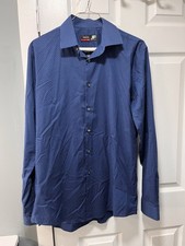 Men's JF J. Ferrar Slim Fit Dress Shirt - Navy Diamond Dot - M 15-151/2 34-35