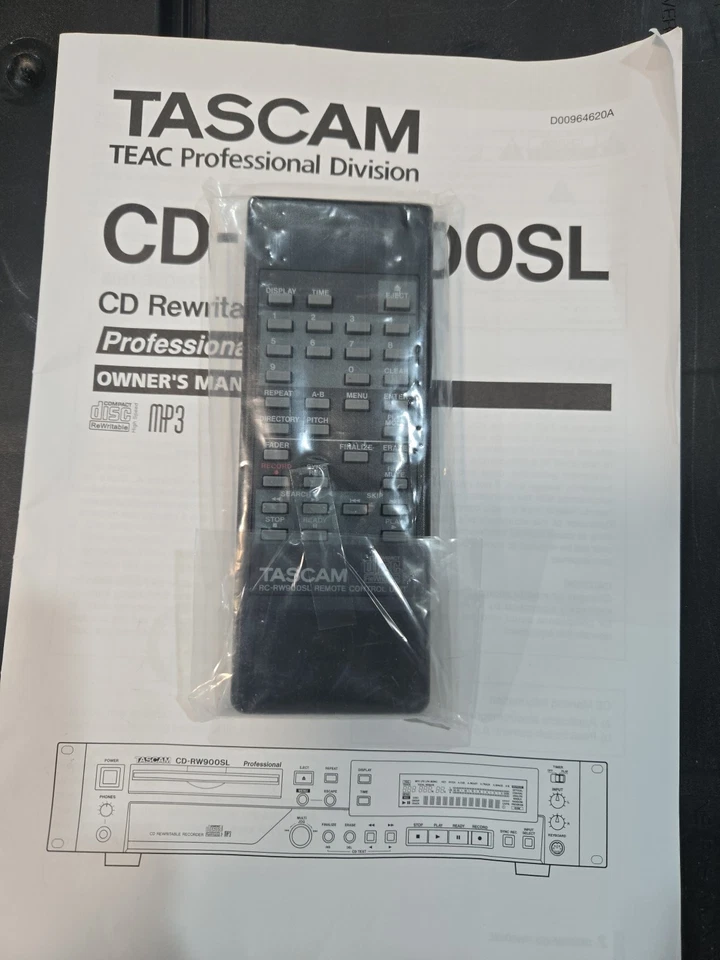 Tascam Teac CD-RW900SL Remote Control And Manual. - Image 3 of 4