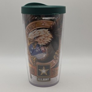 Tervis 24oz Tumbler US Army Official Logo Eagle Patriotic Insulated Green Lid