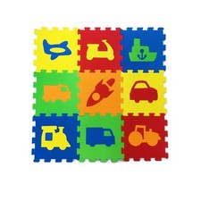 Tappetini puzzle Siva Vehicles 7 mm 9 pezzi 33 x 33 cm tappeto per bambini adatto all'aperto