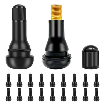 #ad 20PCS TR413 Tubeless Valve Stem Rubber Snap Valve Stem Black Standard Length ... $17.09