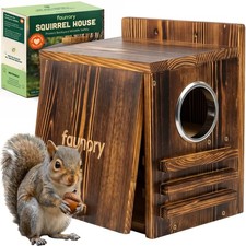 Squirrel House, Outdoor Wooden Squirrel Nesting Box with Predator Guard, DIY ...