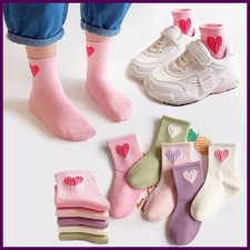 5 Pairs Baby Socks Toddler Soft Comfortable Breathable Heart Pattern Kids