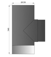 Rauchrohr | T-StüCk Mit Deckel | Ø 150 Mm | Grau